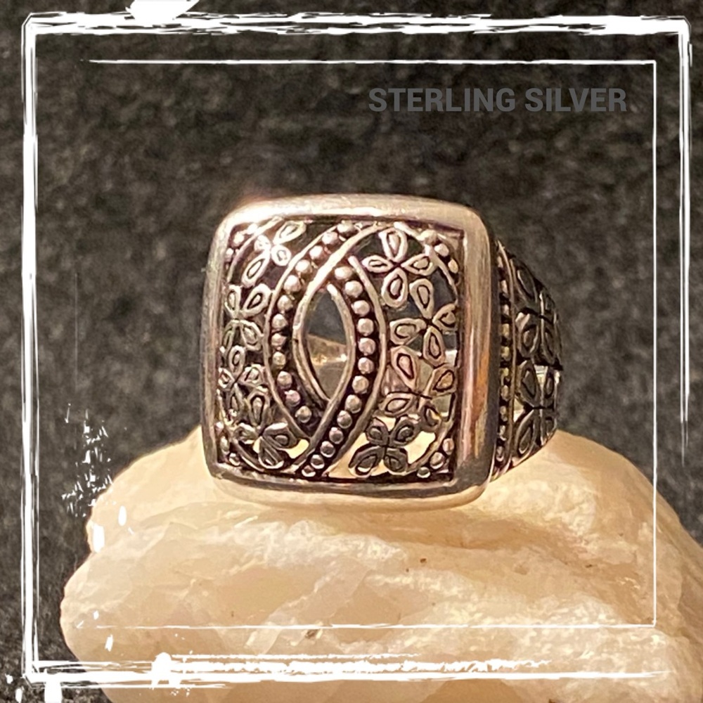 Sterling Silver Felicia Designs Filigree Ring SZ 5 3/4